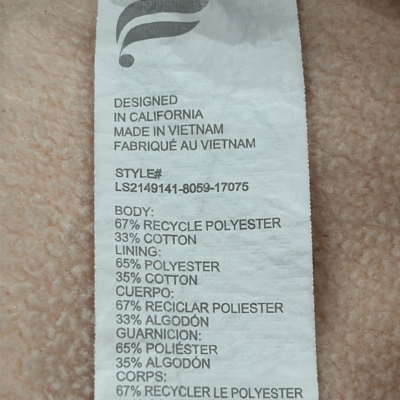 Fabletics Eco Go-To Pocket Hoodie Peach Size 1X - Picture 6 of 8